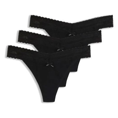 дамско,бельо,дамски,бикини,и,танкини,hugo,lace,10277591,thong,3,units,black,(black)