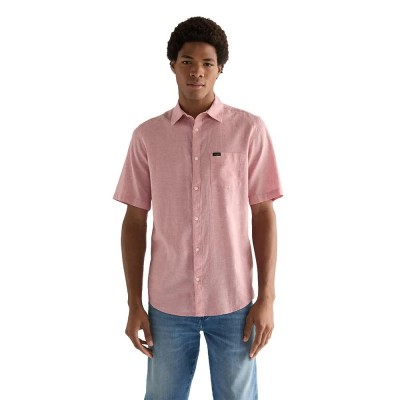 риза,с,къс,ръкав,дамски,ризи,мъжки,ризи,wrangler,112378045,1,pocket,regular,fit,short,sleeve,shirt,pink,(dusty,rose)