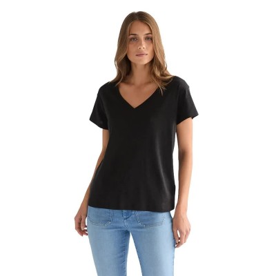 тениска,мъжки,тениски,дамски,тениски,wrangler,easy,short,sleeve,v,neck,t,shirt,black,(black)