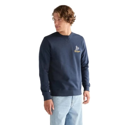 блуза,мъжки,пуловери,wrangler,embroidery,crew,sweatshirt,blue,(navy)