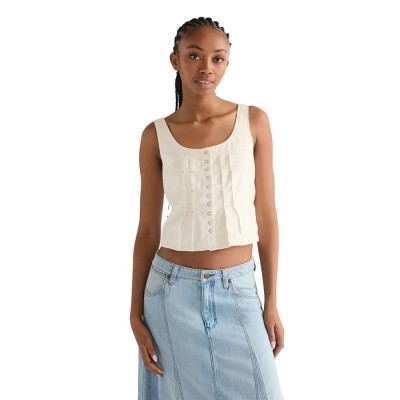 потник,дамски,топове,wrangler,pleated,corset,sleeveless,top,white,(worn,white)