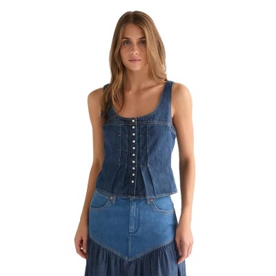 потник,дамски,топове,wrangler,pleated,corset,sleeveless,top,blue,(lone,rider)