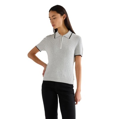 дамски,блузи,с,яка,мъжки,блузи,с,яка,wrangler,quarter,zip,short,sleeve,polo,grey,(grey,heather)