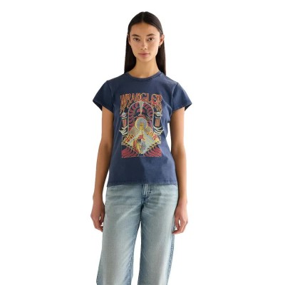 тениска,мъжки,тениски,дамски,тениски,wrangler,shrunken,band,short,sleeve,t,shirt,blue,(navy)