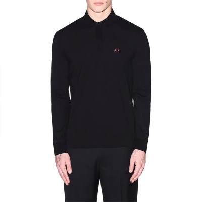 дамски,блузи,с,яка,мъжки,блузи,с,яка,armani,exchange,xm001288,af17321,long,sleeve,polo,black,(black,orange,rust)