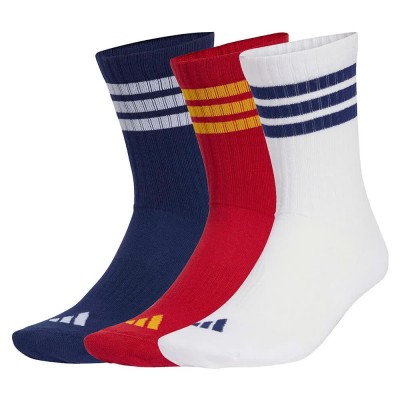 чорапи,мъжки,чорапи,дамски,чорапи,adidas,3,stripes,cushioned,sportswear,crew,socks,3,units,multicolor,(dark,blue,team,power,red,2,white)