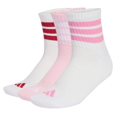 чорапи,мъжки,чорапи,дамски,чорапи,adidas,3,stripes,cushioned,sportswear,mid,cut,socks,3,units,white,pink,(white,clear,pink,active,maroon)