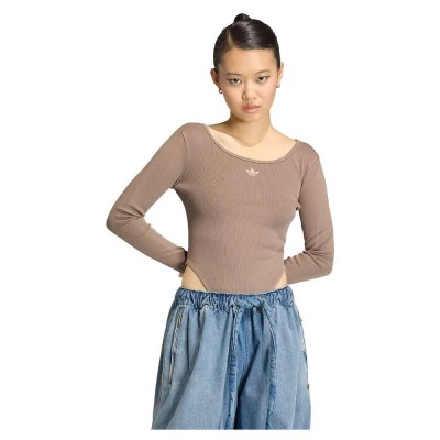 дамски,бодита,adidas,originals,essentials,rib,long,sleeve,body,beige,(earth,strata)