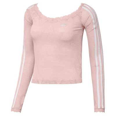 тениска,мъжки,тениски,дамски,тениски,adidas,originals,lace,bardot,long,sleeve,t,shirt,pink,(sandy,pink)
