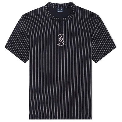 тениска,мъжки,тениски,дамски,тениски,armani,exchange,xm001791,af10356,short,sleeve,t,shirt,black,(black,driftwood,stripes)