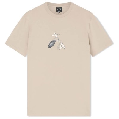 тениска,мъжки,тениски,дамски,тениски,armani,exchange,xm002791,af10356,short,sleeve,t,shirt,beige,(island,fossil)