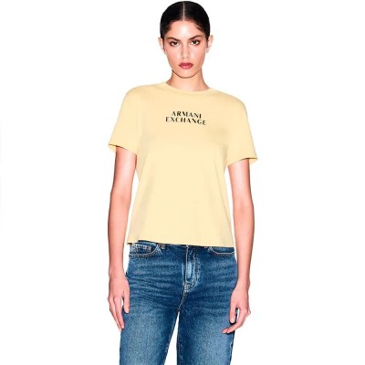 тениска,мъжки,тениски,дамски,тениски,armani,exchange,xw002324,af10356,short,sleeve,t,shirt,beige,yellow,(sunlight)