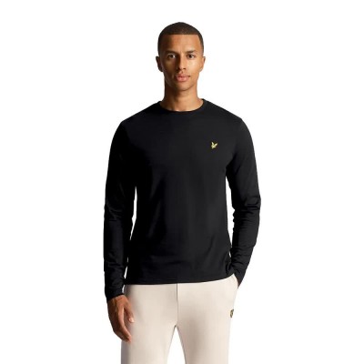 тениска,мъжки,тениски,дамски,тениски,lyle,&,scott,plain,long,sleeve,t,shirt,black,(jet,black)