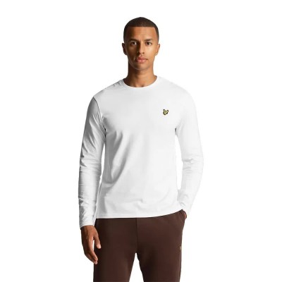 тениска,мъжки,тениски,дамски,тениски,lyle,&,scott,plain,long,sleeve,t,shirt,white,(white)