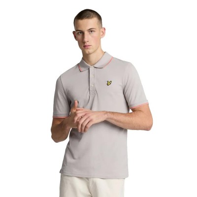 мъжки,блузи,с,яка,lyle,&,scott,tipped,short,sleeve,polo,grey,(pale,grey,coral,stand)