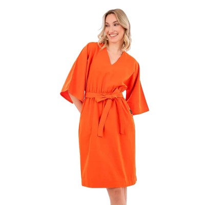 рокля,дамски,поли,и,рокли,suri,frey,linen,sfy,freyday,3,4,sleeve,short,dress,orange,(rust)