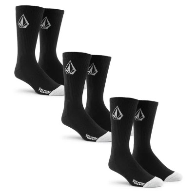 чорапи,мъжки,чорапи,дамски,чорапи,volcom,full,stone,long,socks,3,pairs,black,(black)