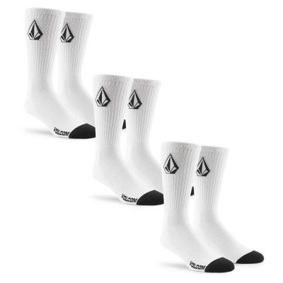 чорапи,мъжки,чорапи,дамски,чорапи,volcom,full,stone,long,socks,3,pairs,white,(white)