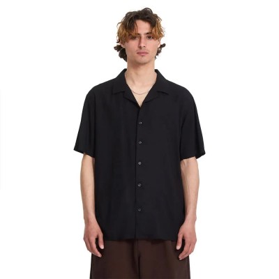 риза,с,къс,ръкав,дамски,ризи,мъжки,ризи,volcom,single,stone,short,sleeve,shirt,black,(gloss,black)