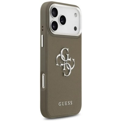 други,аксесоари,guess,grained,big,classic,logo,iphone,17,pro,max,phone,case,4g,brown,(brown)