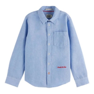 риза,с,дълъг,ръкав,дамски,ризи,мъжки,ризи,scotch,&,soda,181922,linen,long,sleeve,shirt,blue,(blue,chambray,white,stripe)