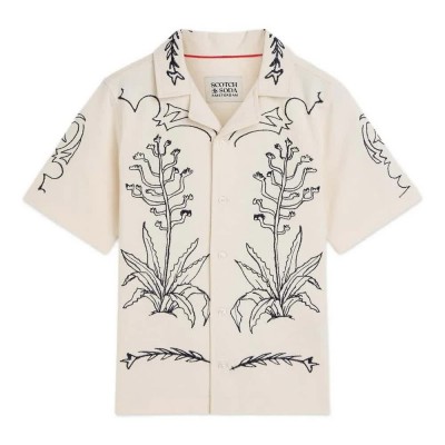 риза,с,къс,ръкав,дамски,ризи,мъжки,ризи,scotch,&,soda,181967,short,sleeve,shirt,beige,(eggnog)