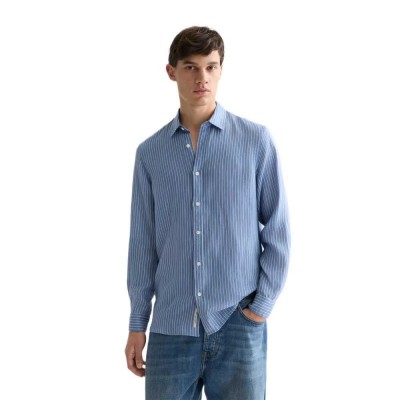 риза,с,дълъг,ръкав,дамски,ризи,мъжки,ризи,scotch,&,soda,183096,linen,regular,fit,long,sleeve,shirt,blue,(infinity,white,stripe)