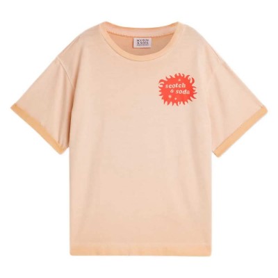 тениска,мъжки,тениски,дамски,тениски,scotch,&,soda,183101,short,sleeve,t,shirt,orange,(coral,sands)