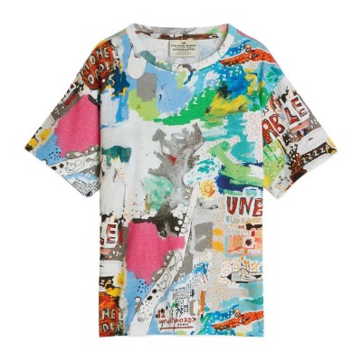 тениска,мъжки,тениски,дамски,тениски,scotch,&,soda,183816,short,sleeve,t,shirt,multicolor,(basquiat,unbreakable)