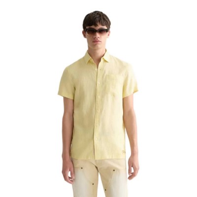 риза,с,къс,ръкав,дамски,ризи,мъжки,ризи,scotch,&,soda,184341,linen,regular,fit,short,sleeve,shirt,yellow,(raffia)
