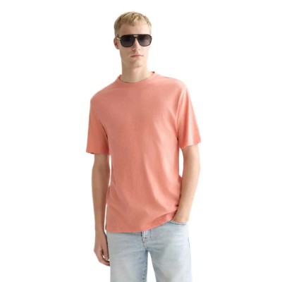 тениска,мъжки,тениски,дамски,тениски,scotch,&,soda,3,crosses,linen,short,sleeve,t,shirt,orange,(canyon,clay)