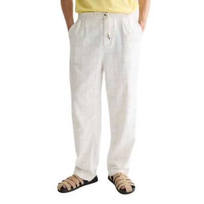 панталони,мъжки,панталони,дамски,панталони,scotch,&,soda,oliver,linen,relaxed,straight,fit,pants,white,(bright,white,blue,check)