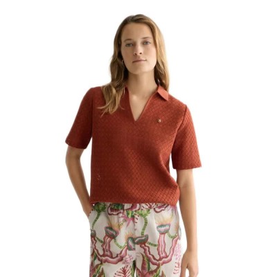 дамски,блузи,с,яка,мъжки,блузи,с,яка,scotch,&,soda,u9a01299t,short,sleeve,polo,orange,(burnt,henna)