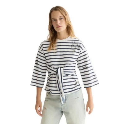 тениска,мъжки,тениски,дамски,тениски,scotch,&,soda,u9b01304t,3,4,sleeve,t,shirt,white,(blue,white,stripe)