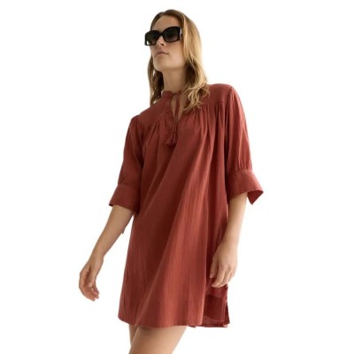 рокля,дамски,поли,и,рокли,scotch,&,soda,ufu01443t,3,4,sleeve,short,dress,orange,(burnt,henna)