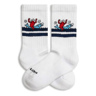 чорапи,детски,чорапи,jimmy,lion,athletic,keith,haring,dolphin,socks,white,(white)