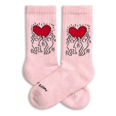 чорапи,детски,чорапи,jimmy,lion,athletic,keith,haring,heart,socks,pink,(pink)