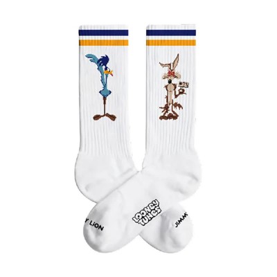 чорапи,мъжки,чорапи,jimmy,lion,athletic,road,runner,vs,coyote,long,socks,white,(white)