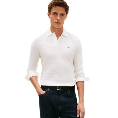 мъжки,блузи,с,яка,tommy,hilfiger,herringbone,regular,fit,long,sleeve,polo,white,(ecru)