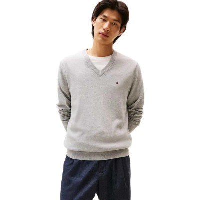 блуза,мъжки,пуловери,tommy,hilfiger,mw0mw28047,v,neck,sweater,grey,(light,grey,heather)