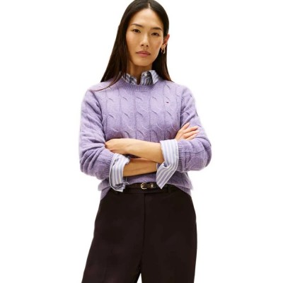 блуза,дамски,пуловери,дамски,плетени,дрехи,tommy,hilfiger,ww0ww43586,sweater,purple,(lilac,heather)