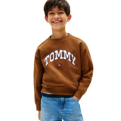 блуза,детски,блузи,tommy,hilfiger,varsity,raised,sweatshirt,brown,(pecan,nut)