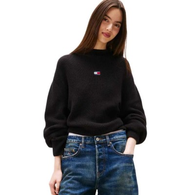 блуза,дамски,пуловери,дамски,плетени,дрехи,tommy,jeans,dw0dw21676,sweater,black,(black)
