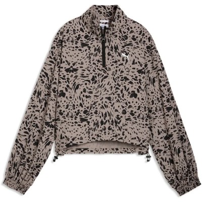 блуза,дамски,блузи,puma,ess,graphic,animal,relaxed,fit,half,zip,sweatshirt,brown,(sandstone)