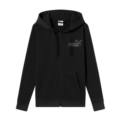 блуза,дамски,блузи,puma,ess,rhinestone,full,zip,sweatshirt,black,(puma,black)