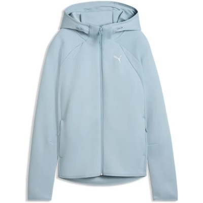 блуза,дамски,блузи,puma,evostripe,full,zip,sweatshirt,blue,(seafoam)