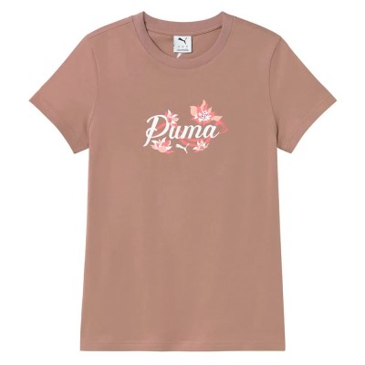 тениска,мъжки,тениски,дамски,тениски,puma,floral,graphic,cat,short,sleeve,t,shirt,brown,(sandstone)