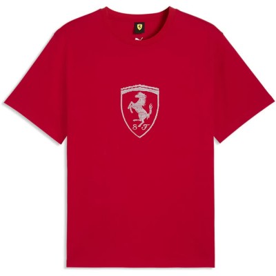 тениска,мъжки,тениски,дамски,тениски,puma,ferrari,tonal,shield,short,sleeve,t,shirt,red,(rosso,corsa)