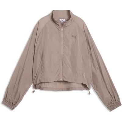 блуза,дамски,блузи,puma,her,relaxed,fit,full,zip,sweatshirt,brown,(sandstone)