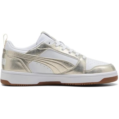 маратонки,мъжки,маратонки,дамски,маратонки,puma,rebound,v6,metallic,whisper,trainers,white,(puma,white,alpine,snow,puma,gold)